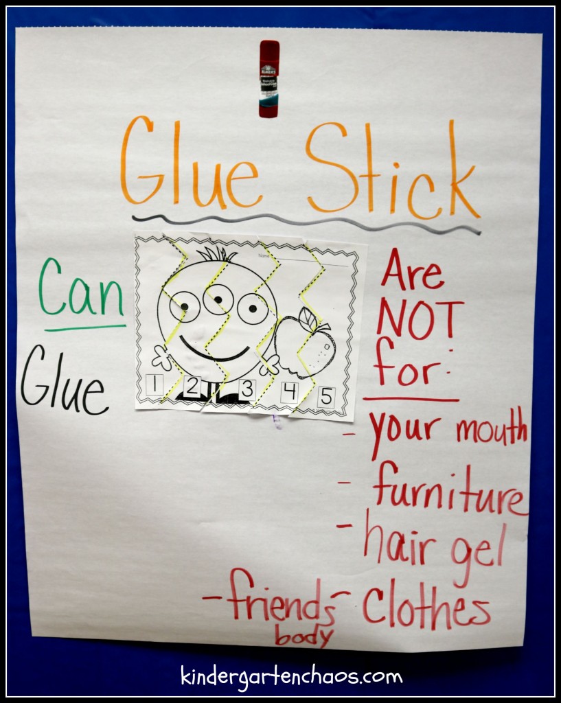 Using Glue Sticks Anchor Chart