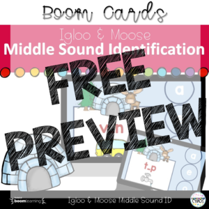 Free Preview Of Igloo & Moos Middle Sound Identification Boom Cards