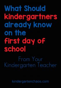 A Kindergarten Teacher Shares What She Believes Every Child Should Know Before Entering Kindergarten.