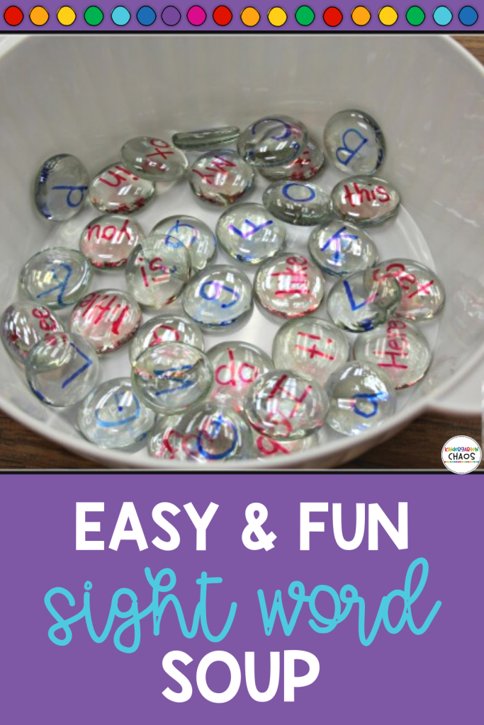 A super fun and incredibly easy to prep activity for kids. This Sight Word Soup is hands on, interactive and a great way to strengthen sight word skills.