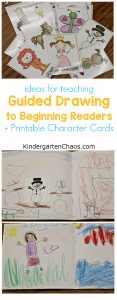 Teaching Guided Drawing To Beginning Readers + Printable Character Cards