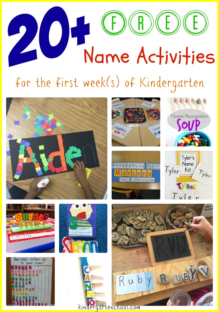20 FREE Name Activities for the First Week of Kindergarten
