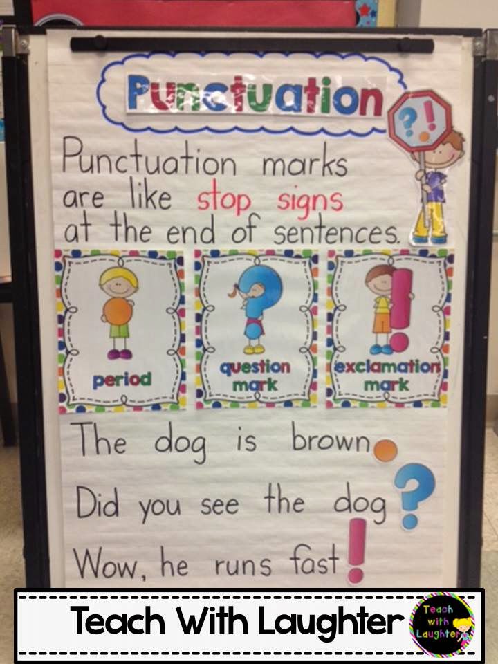 punctuation anchor chart teacher with laughter - Anchor Charts For Kindergarten