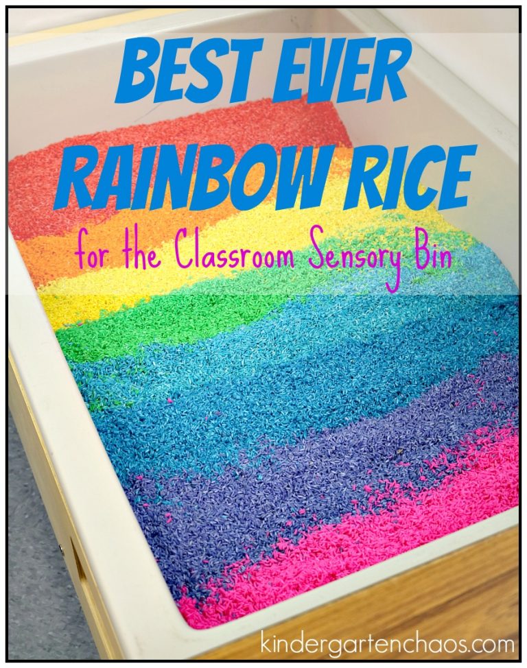 Easy to Make Rainbow Rice for the Classroom Sensory Bin