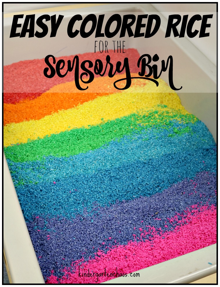Easy to Make Rainbow Rice for the Classroom Sensory Bin