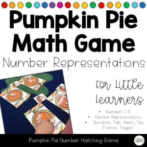 Pumpkin Pie Number Representations Game | November Thanksgiving | Math 1-10