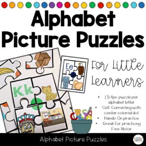 Alphabet Picture Puzzles Letter ID Beginning Sound - Phonics Activity