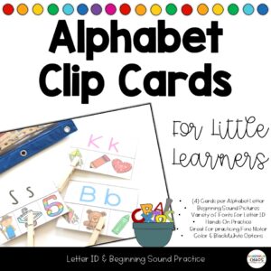 Alphabet Clip Cards | Letter Beginning Sound | Phonics Activity