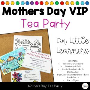 Editable Mothers Day VIP Tea Party Invitations | RSVP Cards | Decorations