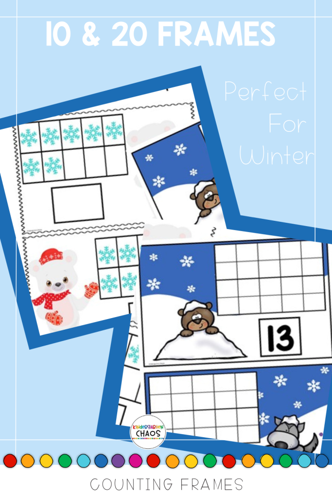 Winter Counting 10 & 20 Frames for Kindergartners. 