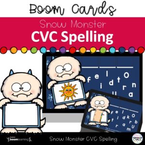 Winter Snow Monster Build the CVC Word Boom Deck™ Digital Task Cards