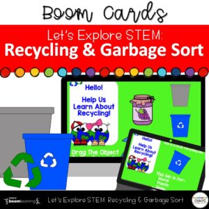 Earth Day Recycling and Garbage Sort Boom™ Digital Learning Task Cards