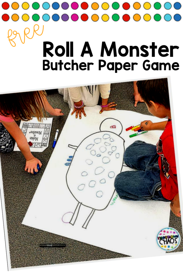 Printable Roll A Monster Game FREEBIE - Kindergarten Chaos