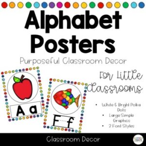 Polka Dot Alphabet Posters For Classroom Decoration