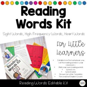 Reading Words Kit - Sight Words High Frequency Words Heart Words SOR