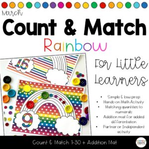 Count & Match Rainbow 1-30 Counting and Addition Math Tubs