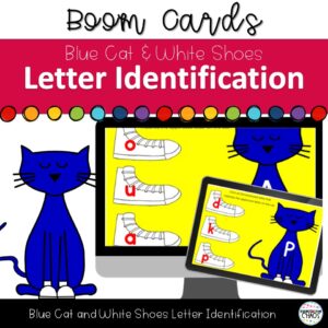 Blue Cat & His Shoes Letter ID Matching Boom Cards™ Digital Learning Task Cards
