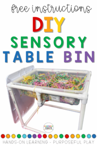 Step by step instructions and material list to build your own sensory table for your classroom. Plus, simple sensory bin ideas!