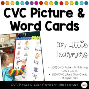 CVC Picture & Word Cards | Segmenting Blending Phonics Activity