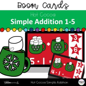 Winter Hot Cocoa Addition 1-10 Boom Deck™ Digital Task Cards