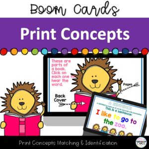 Concepts of Print Reading Foundations Boom Cards™ Digital Task Cards w/ Audio
