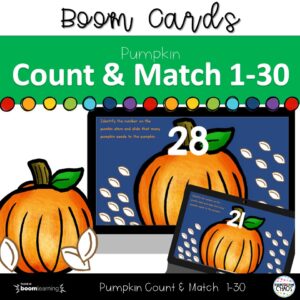 Digital Pumpkin Count & Match 1-30 Boom Deck™ Task Cards