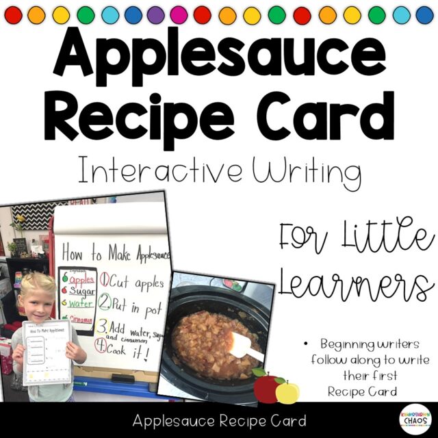 Applesauce in the Classroom Kindergarten Chaos