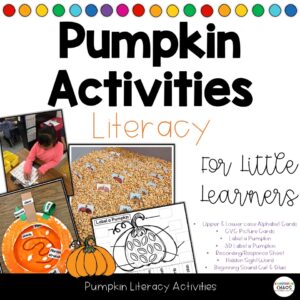 Pumpkin Themed Literacy Activities - Letter ID, CVC Words, Label a Pumpkin