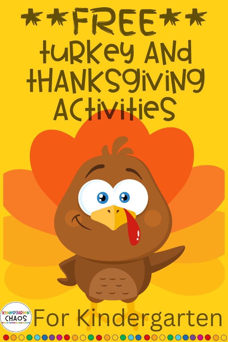 **FREE** Turkey and Thanksgiving Activities For Kindergarteners ...
