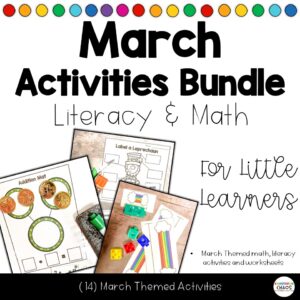 March Literacy Math Activities | St Patricks' Day | Rainbows | Worksheets Centers