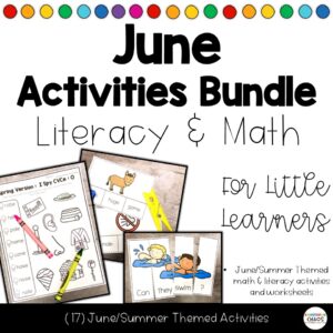 June Literacy Math Activities | End of School Year | Summer | Worksheets Centers