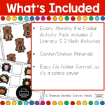 File Folder Monthly Activities Bundle - Kindergarten Chaos