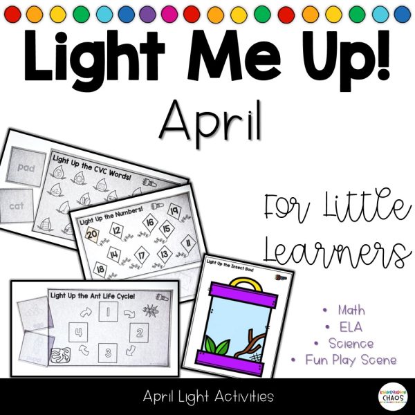 Flashlight Lightbox April Activities | Missing Number | CVC | Ant Life Cycle