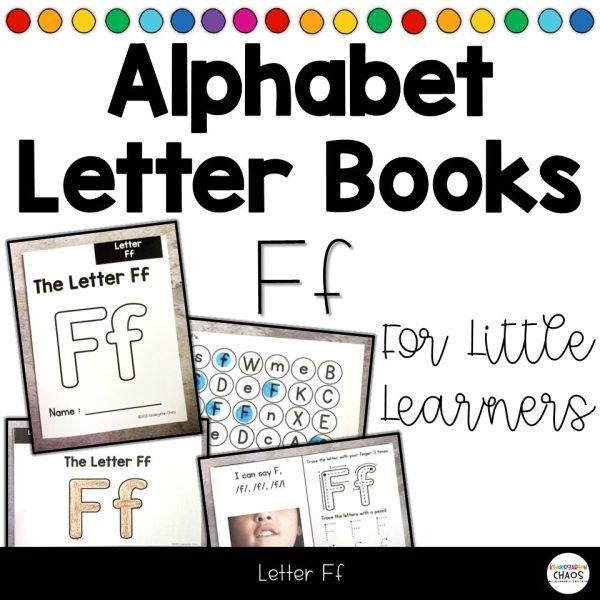 Alphabet Books- Letter Ff - Trace Write Beginning Sound for Pre-k, K, 1st grade