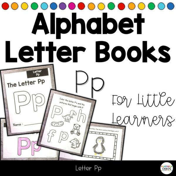 Alphabet Books- Letter Pp - Trace Write Beginning Sound for Pre-k, K, 1st grade
