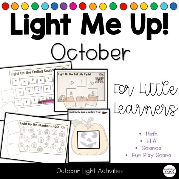 Flashlight Lightbox October Activities | Numbers | Bats Pumpkins | Ending Sound