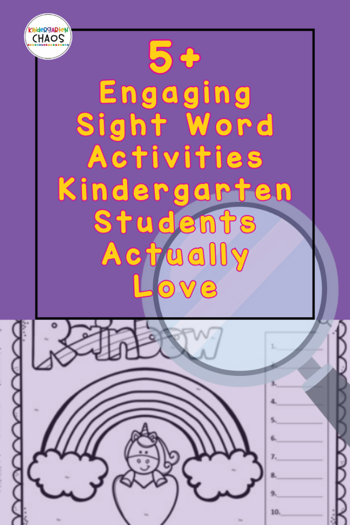 sight word activities for kindergarten