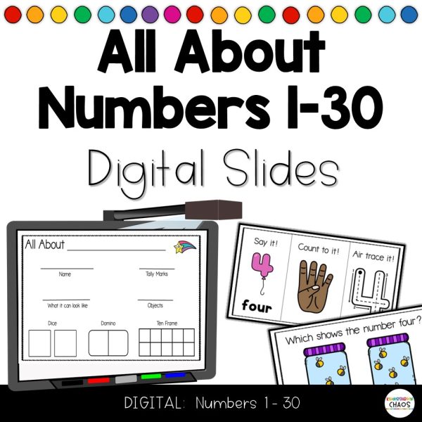 All About Numbers 1-30 Digital Slides | Kindergarten | Number Sense | Counting