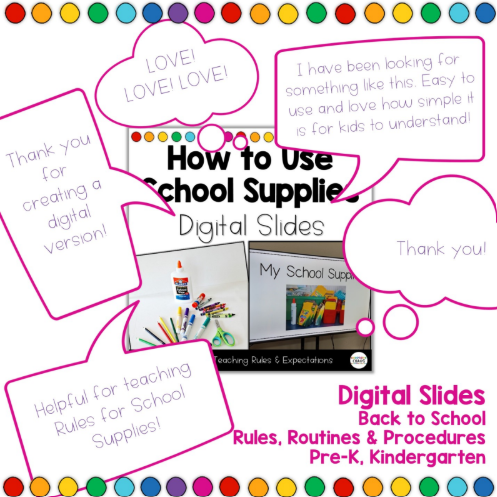 How to Use School Supplies DIGITAL Slides - Classroom Management Procedures - Image 5