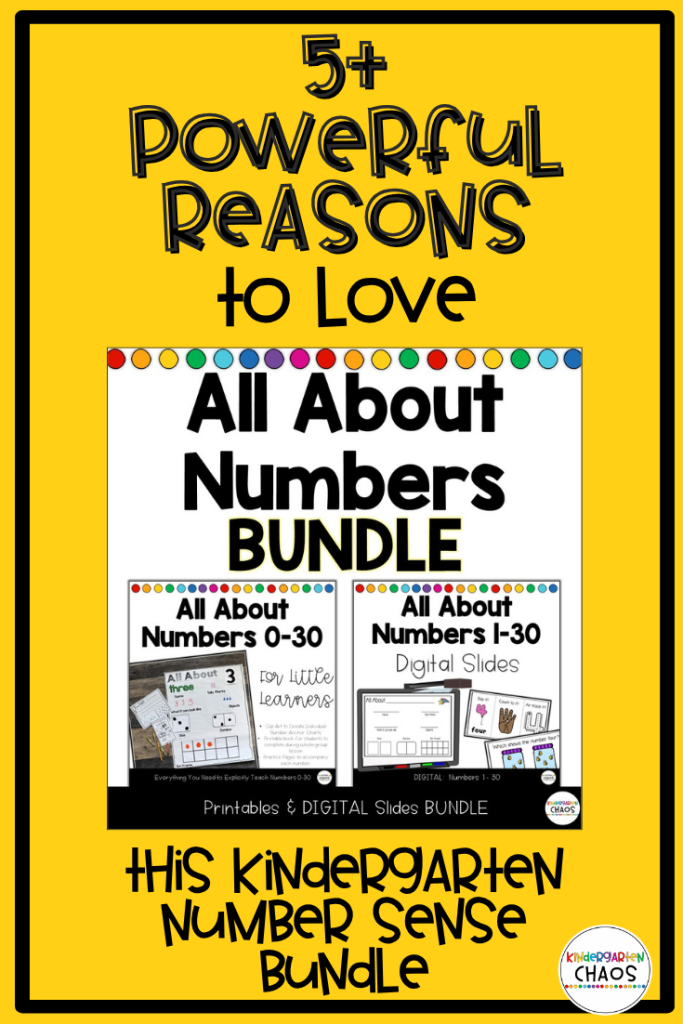Kindergarten Number Sense Bundle printable and digital math activities for numbers 1–30