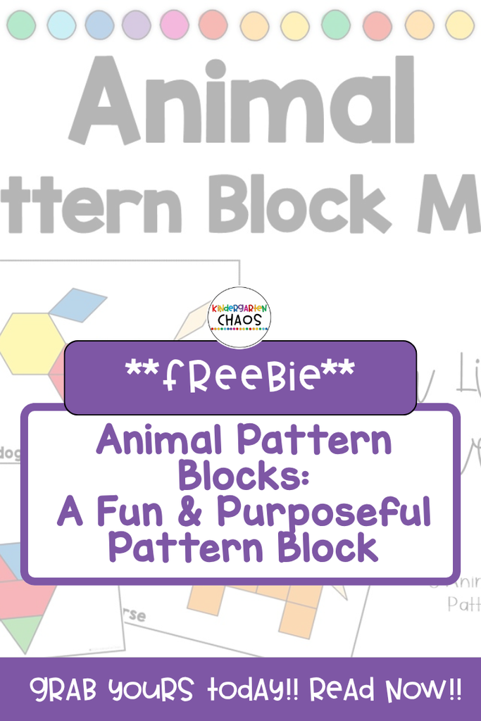 animal pattern blocks free kindergarten activity