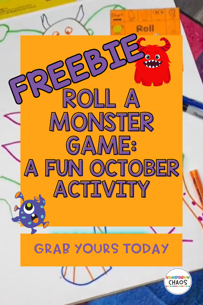 Free roll a monster game for little learners.